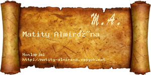 Matity Almiréna névjegykártya